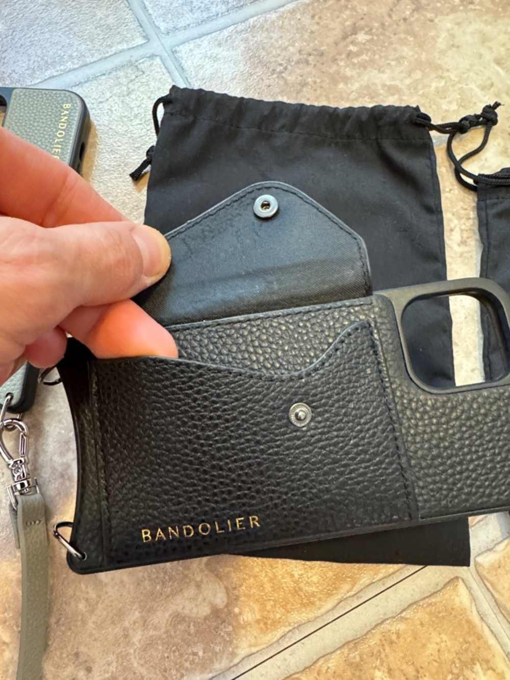 BANDOLIER BUNDLE SET AUTHENTIC BLACK GRAY CASES BAGS STRAPS 7 PIECES LIKE NEW! - Picture 15 of 16